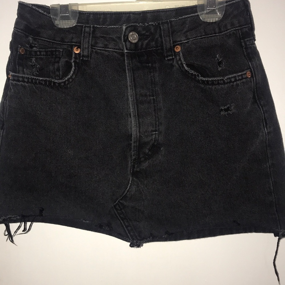 Going out black denim skirt
